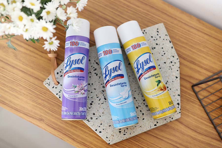 Aerossol Lysol no Brasil